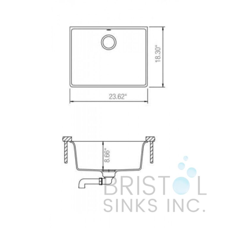 Évier de cuisine à cuve simple Virtuo Granite à montage sous plan – Image 4