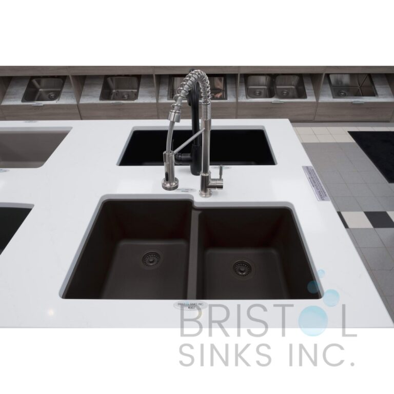 Évier de cuisine cuve double décalées Virtuo Granite à montage sous plan – Image 7